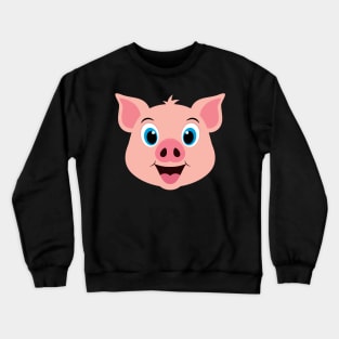 Cute Pig Face Design Crewneck Sweatshirt